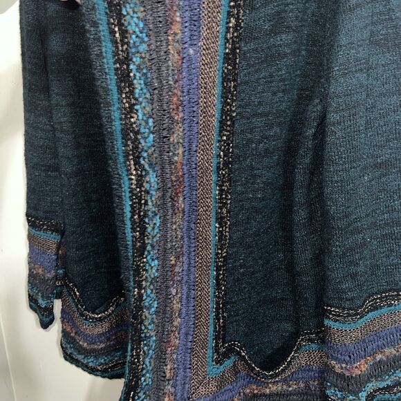 Soft Surroundings Nahla Cardigan Sweater Womens L Multicolor Open Front Boho - Picture 4 of 8